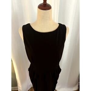 Donna Morgan Anthropologie Black Sleeveless A-Line Peplum Waist Dress Size 8